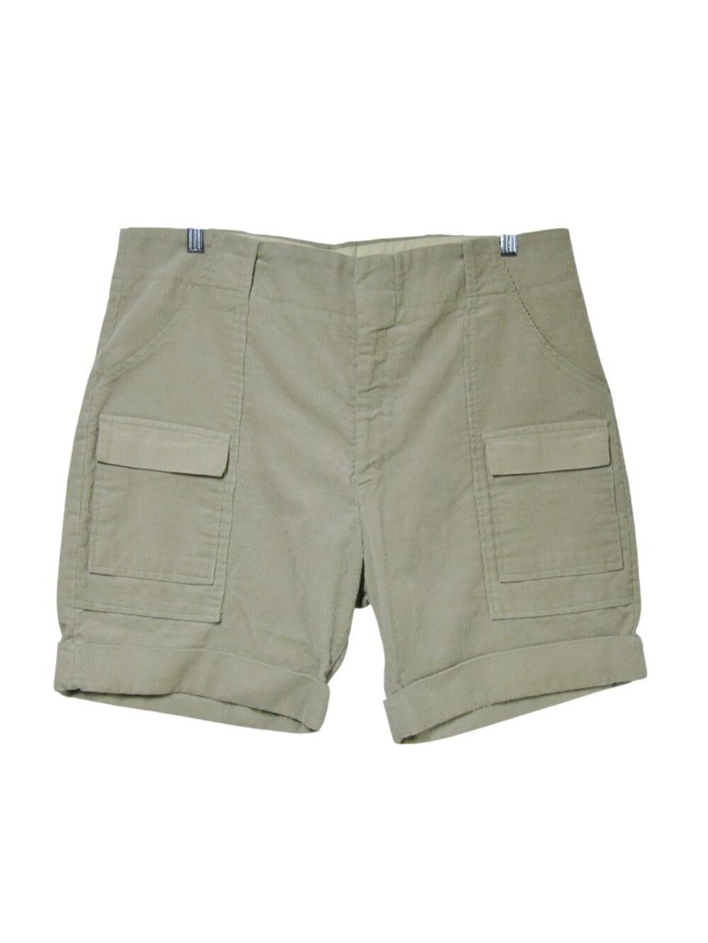 VTG Mens 70s CORDUROY Cargo Shorts Utility Hiking Retro Beige Dad Talon Zip M